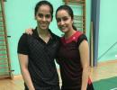 Saina teaches Shraddha badminton!