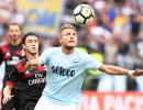 Football Briefs: Immobile hat-trick destroys Milan's perfect record