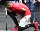 Did controversial Kyrgios kneel in protest against Trump?