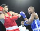 Naman Tanwar in CWG heavyweight boxing quarters