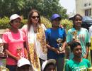 FIRST LOOK! Pregnant Sania Mirza felicitates kids at her academy