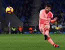 La Liga: Messi shines as Barca thrash Espanyol in derby