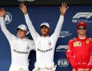 F1: Hamilton beats the elements to seize pole in wet Hungary