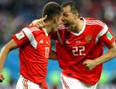 PICS: Russia on brink of last 16 berth after beating Egypt