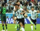 PIX: Argentina strike late to advance to World Cup knockout stages