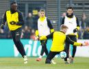 PHOTOS: Sprint king Bolt on target in Borussia Dortmund training