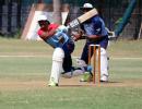 PHOTOS: India's hockey legend tries his hand at cricket...