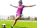 The girl who ran away from home to play football