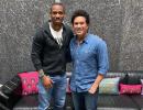 Jamaican sprinter Blake meets Tendulkar in Mumbai