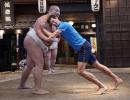 Djokovic goes sumo wrestling in Japan