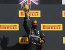 F1 PIX: Hamilton wins British GP with punctured tyre