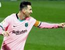 Messi breaks Pele's record with 644th goal for Barca