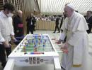 Soccer-loving Pope Francis gets new toy!