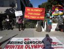 Tibetans protest against Beijing Games at IOC HQ