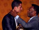 Pele reacts as Ronaldo breaks his goal record