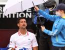 Djokovic fumes at umpire in rain-affected Rome opener