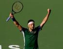 Dimitrov fights back to stun US Open champ Medvedev