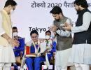 Sports Minister felicitates triumphant Paralympians