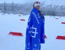 Banned Belarusian skier flees country