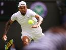 Painful knee hampers Kyrgios bid for Wimbledon glory