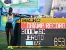 PICS: Kazakhstan's Jeruto roars to steeplechase gold