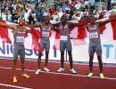 PICS: Canada stun US to win men's 4x100 relay gold