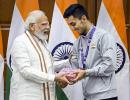 Lakshya fulfils his promise, gifts 'Bal Mithai' to PM