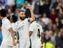 Benzema nets seven-minute hat-trick!