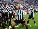 EPL PIX: Newcastle down Man United; rise to third