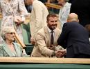 Beckham enjoys the action on Centre Court!