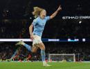 Haaland behind City's 3rd straight Premier League title