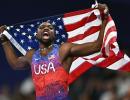 Therapy call powers Noah Lyles to Olympic 100m gold