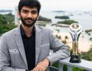 Gukesh's First Look at the World Championship Trophy