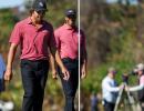 Tiger Wood in awe as son Charlie leads the way