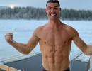 Shirtless In Snow! Ronaldo's Wild X-mas