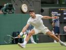 Wimbledon PIX: Alcaraz stretched; Sinner scintillates