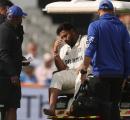 Pant stretchered off with nasty foot injury!