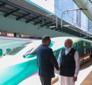 PHOTOS: Modi rides bullet train in Japan