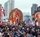 Thousands throng seafront for immersion of Mumbai's Lalbaugcha Raja