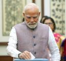 Modi casts 1st vote as voting begins for new Vice President