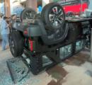 Brand-new Thar crashes out of Delhi showroom, falls on road
