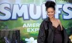 Pregnant Rihanna Attends Smurfs Premiere