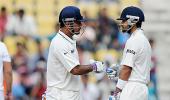 India stagger after Dhoni, Kohli stage fightback