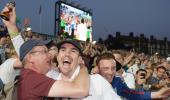 PHOTOS: England's cricketers party with fans after Ashes win