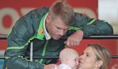 IN PICS: David Warner plays a doting dad!