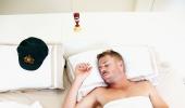PHOTOS: David Warner sleeps with the Ashes urn