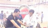 In Pix: Dhoni, the biker creates a stir at Buddh Circuit