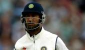 Pujara out for a duck in second innings for Derbyshire