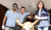 FIRST LOOK: Rohit, Ponting ring the opening bell at BSE