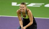 Sharapova loses on return to exhibition tennis